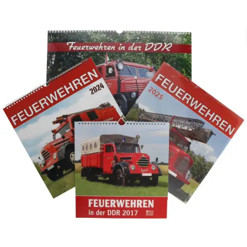 Feuerwehr Kalender Set 4-teilig historische Feuerwehrfahrzeuge Technikkalender