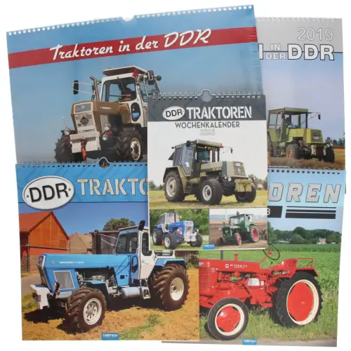 Traktoren Kalender Set 5-teilig DDR & BRD Oldtimer Traktoren Technik Kalender 