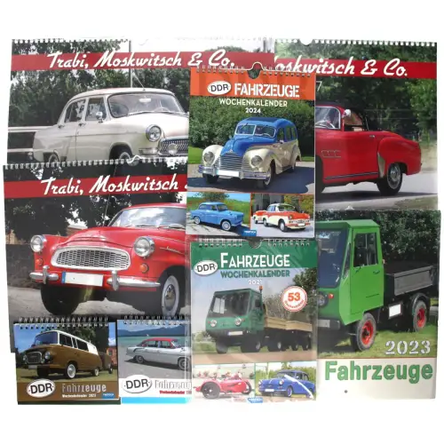 Kalender Set DDR Fahrzeuge 8 teilig Wandkalender Wochenkalender Restposten 