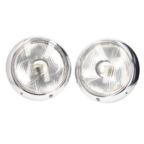 Scheinwerfer-Set komplett 200 mm Chrom (IKA) Wartburg P311 P312 S4000 H-3A H6 G5