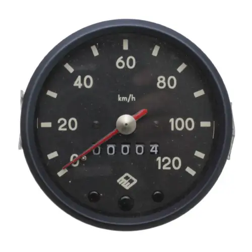 Tacho 100 mm 120 km/h schwarz Trabant P601 6V Tachometer DDR Original Neuteil