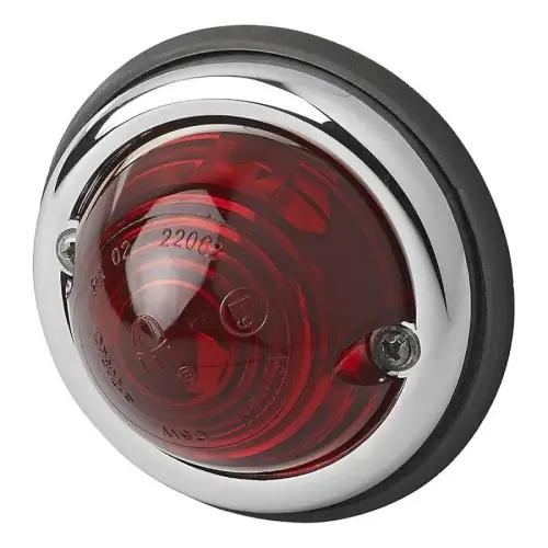 Rückpositionsleuchte rot mit Chromring 70 mm E-Typ geprüft 12 V & 24 V Anhänger