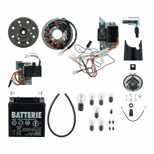 Simson S50 S51 S70 VAPE 12V Zündanlage Umrüstsatz komplett mit Zubehör Hupe