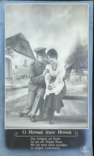 Deutsches Reich Feldpost 1918 – Ansichtskarte „O Heimat“ – Germania