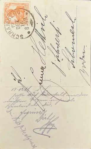 NPG Liebesgeflüster - Liebeskarte 1918, Liebespaar, Jugendstil, Österreich Briefmarke 1½ Heller gelaufen