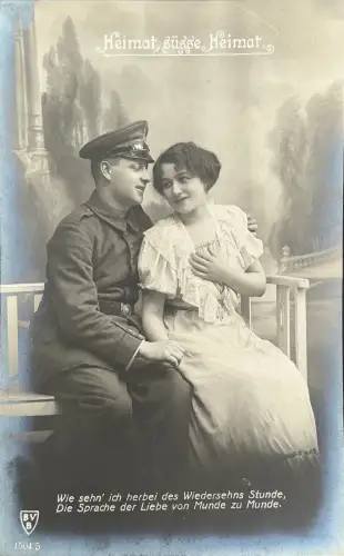 WW1 postcard 1917, Soldier & Sweetheart, Heimat süsse Heimat, BVB Verlag, Michel DR 83