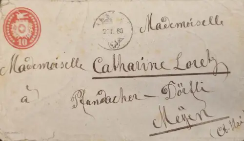 Schweiz Wappen 10 Rp, Stempel 27.X.1880