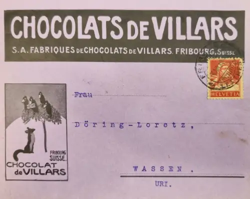 Schweiz Helvetia 10 Rp, Stempel WASSEN (URI), 1904