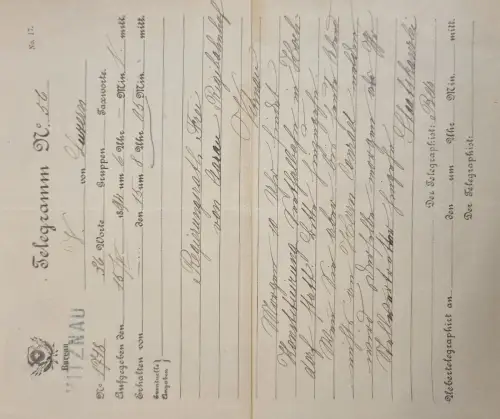 Schweiz Telegrammkarte Vitznau 1894 Stempel 15.2.1894