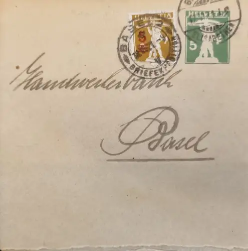 Schweiz Helvetia 5+5 (Mandach? Stempel)