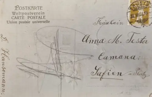 Deutschland Reichspost 5 Pf, Stempel Hamburg 06.04