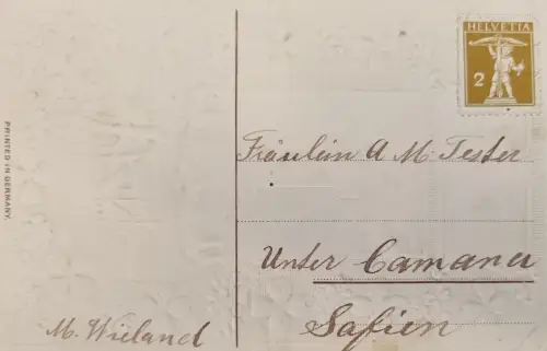 Schweiz Helvetia Tell 2 Rp, Stempel Safien/Unter Camana