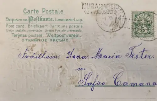 Schweiz Helvetia 5 Rp, Stempel Mura (Safien) 1903
