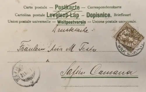 Schweiz 10c Wappenschild, Stempel „DRF. LAP.“