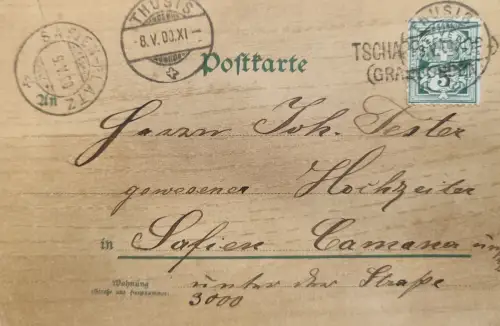 Schweiz Helvetia 10 grün, Stempel Thusis 8.V.00