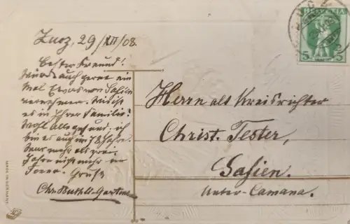 Schweiz Helvetia 5 Fr Franco, Stempel 20.11.08