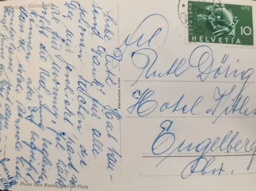 Schweiz Helvetia 10 Rp (1949) Stempel „GRISCH.“