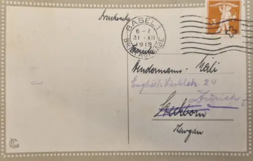 Schweiz Armbrustschütze 3 Rp, Stempel Basel 31.12.1918