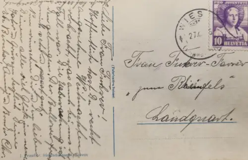 Schweiz Pro Juventute Helvetia 1935 10 Rp Stpl NIES 27