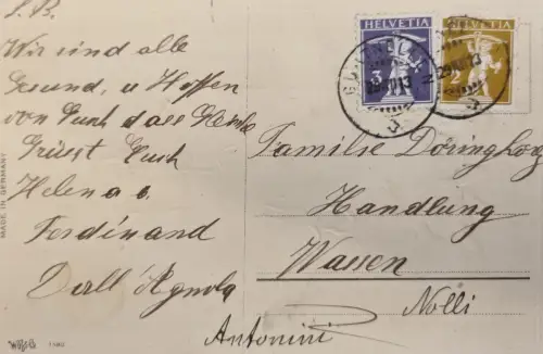 Schweiz Helvetia Tell 3+2, Stempel 3.11.13