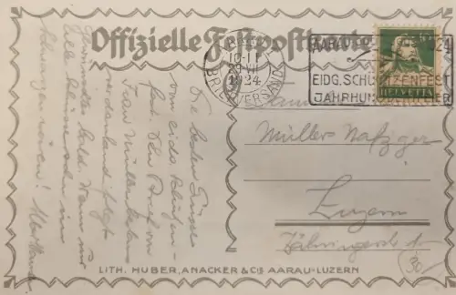 Schweiz Helvetia 10 Rp 1924 Stempel BR 29-VII