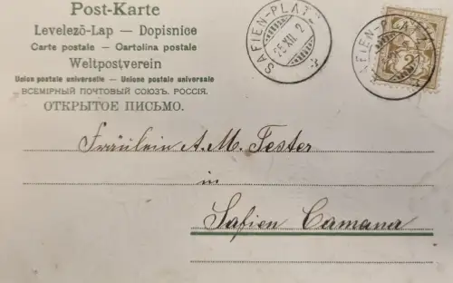 Schweiz 2 Rp Wappen, Stempel Safien‑Platz 2.XII.?