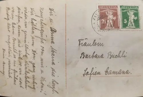 Schweiz Helvetia Tellknabe 2½+5, Stempel 3.7.19