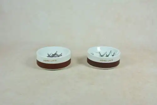 Set aus 2 Vintage Porzellan-Aschenbecher, Horn-Linie Hamburg, 1960er