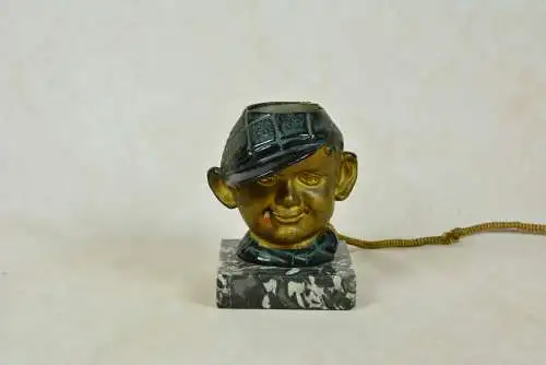 Art Deco Tischfeuerzeug mit Bronzefigur, 1920er/30er Jahre 