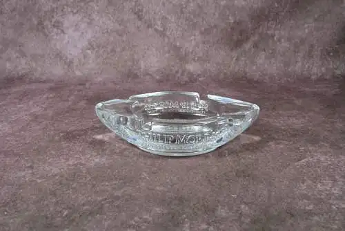 Vintage Glas-Aschenbecher Philip Morris, Mitte 20. Jahrhundert  