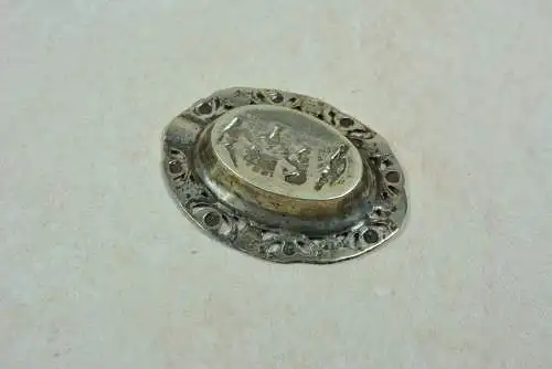 Vintage Silber 835 Aschenbecher mit Tavernenszene, spätes 19./frühes 20. Jahrhundert  