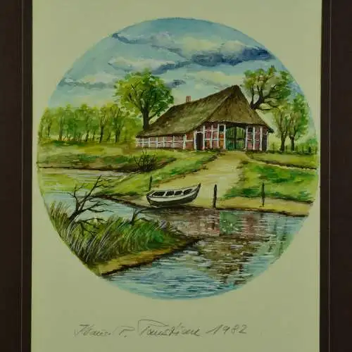 Aquarell Flusslandschaft, 1982  