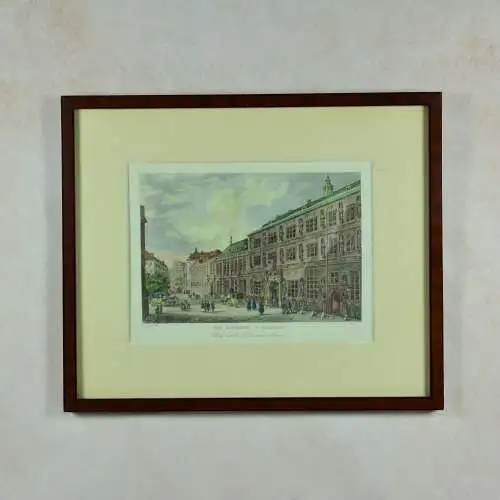 Farbstahlstich Das Rathaus in Hamburg von James Gray  