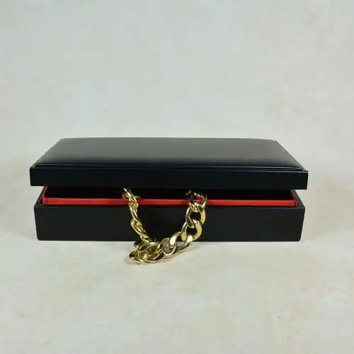 Schmuckdose Leder mit rotem Velours  