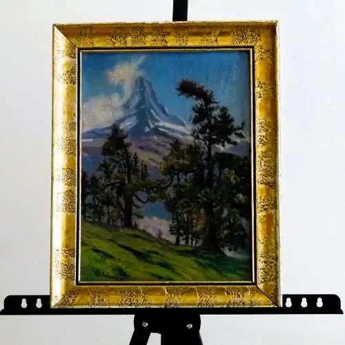 Ölgemälde Alpenlandschaft von Karl Camillo Schneider  