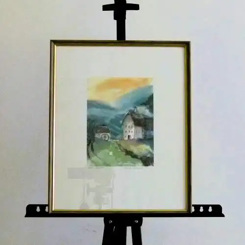 Aquarell Alte Mühle von Klara Scholler  