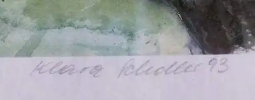 Aquarell Alte Mühle von Klara Scholler  