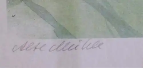 Aquarell Alte Mühle von Klara Scholler  