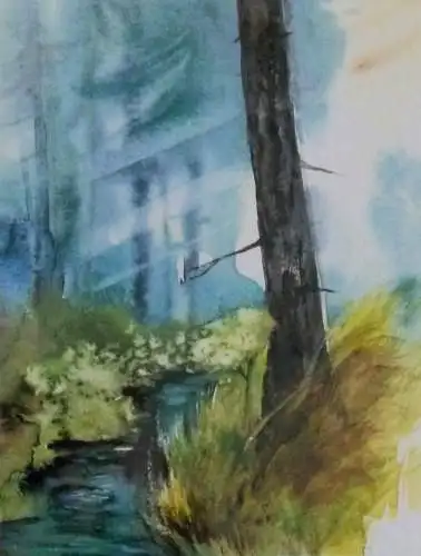Aquarell Im Burgwald von Klara Scholler  