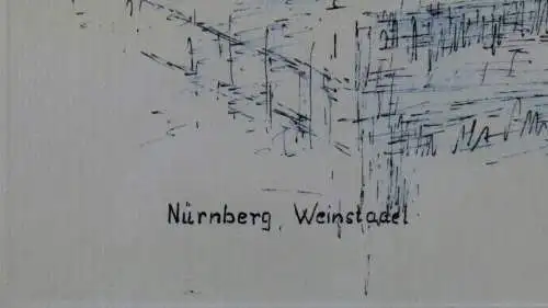 Farbradierung Nürnberg Weinstadel von Sieglinde Meythaler  