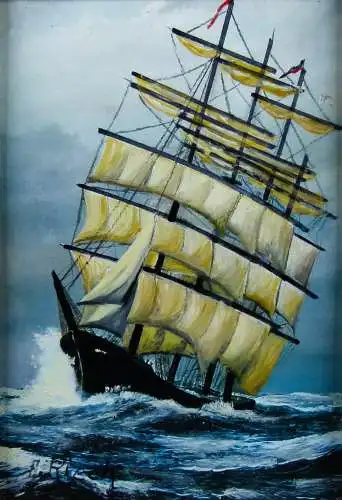 Ölgemälde Segelschiff von Emil Rieck  
