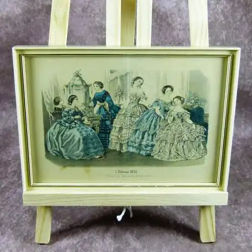 Farbradierung Damenmode von Allgemeine Musterzeitung 1856  