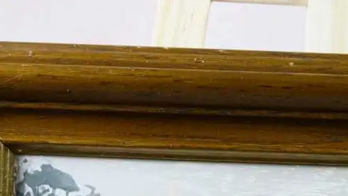 Ölgemälde Holzbrücke auf Keramikfliese  