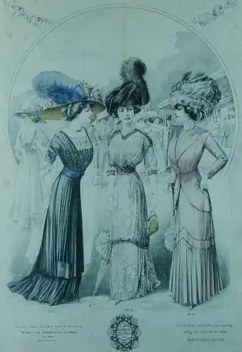 Farbradierung Le Salon des Modes Parisiennes  