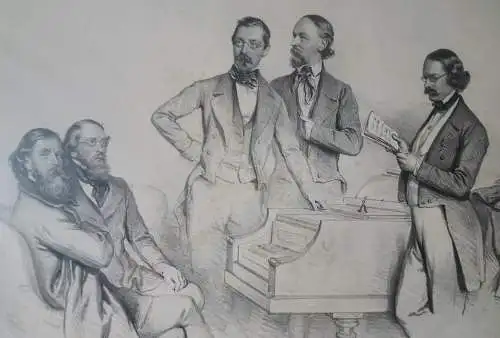 Radierung Wiener Komponisten von Josef Kriehuber  