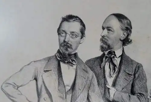 Radierung Wiener Komponisten von Josef Kriehuber  