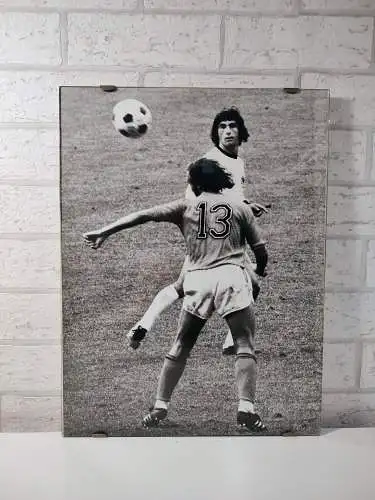 Pressefotografie WM-Finale 1974 Müller und Neeskens  