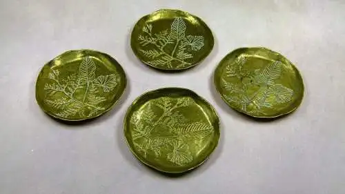 Tellerset Messing mit Blattmotiven von Collini  