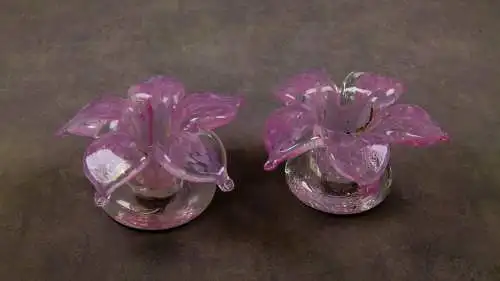 Kerzenhalter Murano-Stil mit Blütendesign  