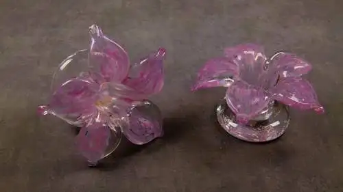 Kerzenhalter Murano-Stil mit Blütendesign  
